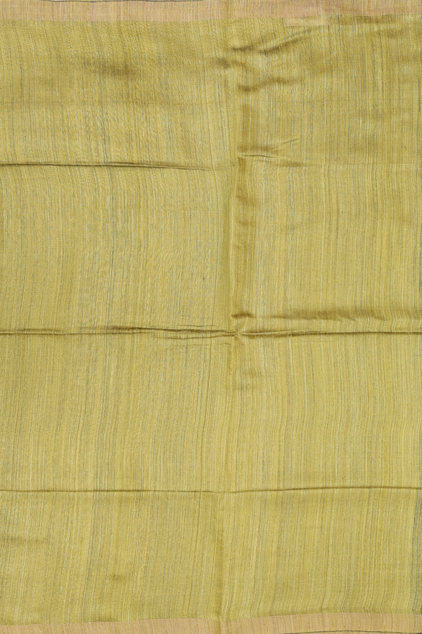Bailu Silk Saree In Pear Green With Zari Border