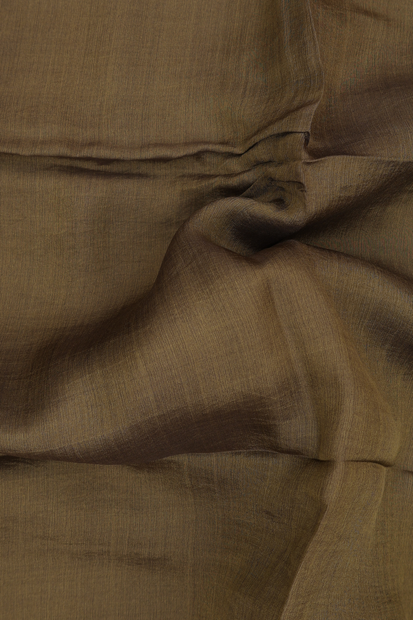 Bailu Silk Saree In Mehendi Green With Chamki Work Border