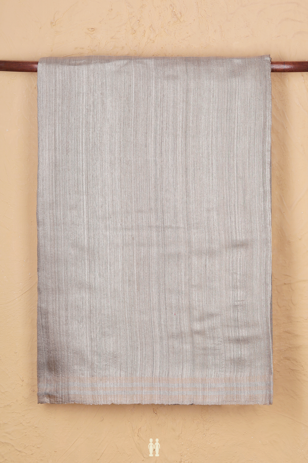 Bailu Silk Saree In Light Grey With Zari Border
