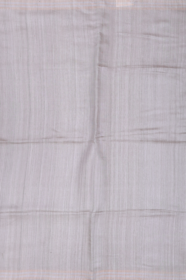 Bailu Silk Saree In Light Grey With Zari Border