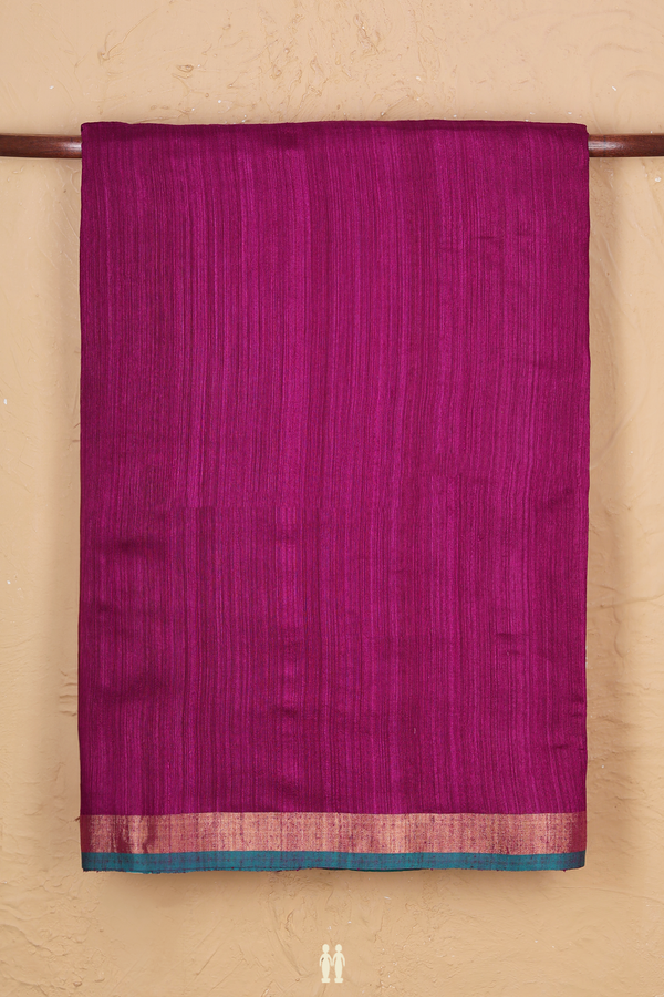 Bailu Silk Saree In Plum Purple With Contrast Border