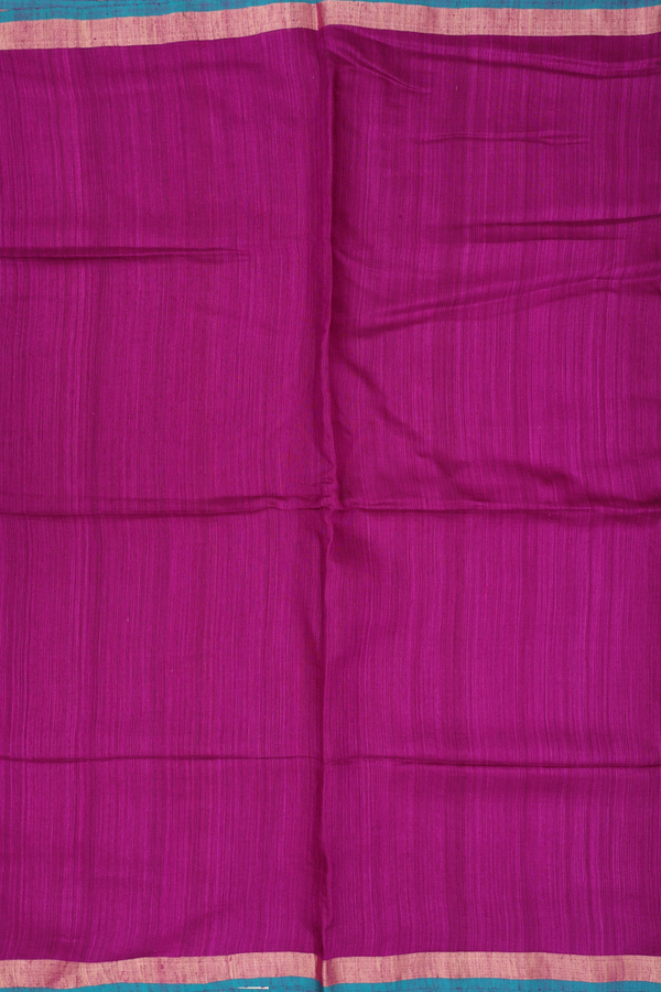 Bailu Silk Saree In Plum Purple With Contrast Border
