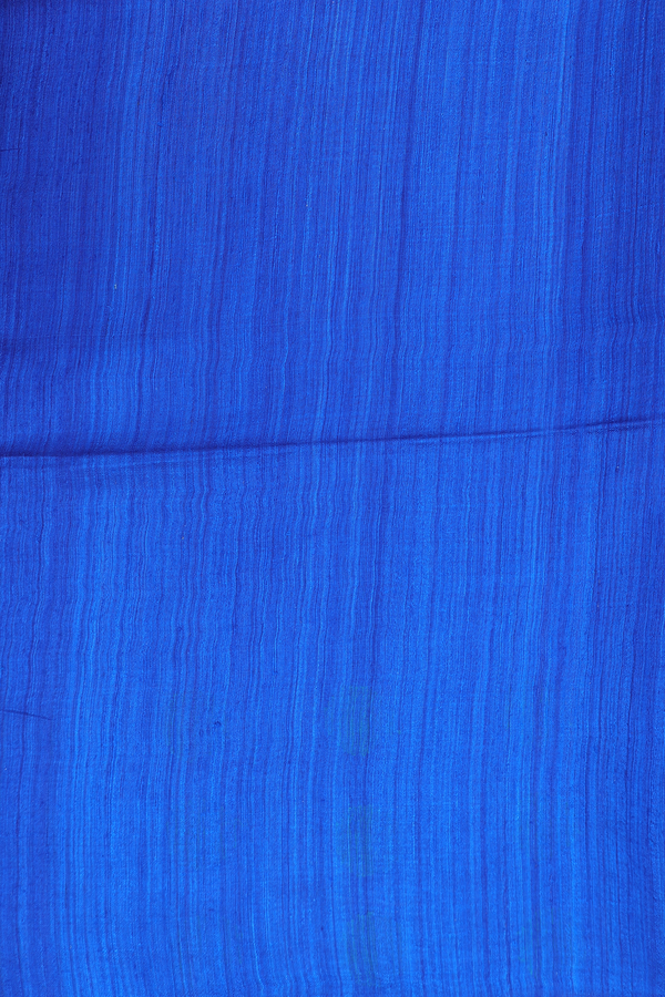 Bailu Silk Saree In Indigo Blue With Threadwork Border