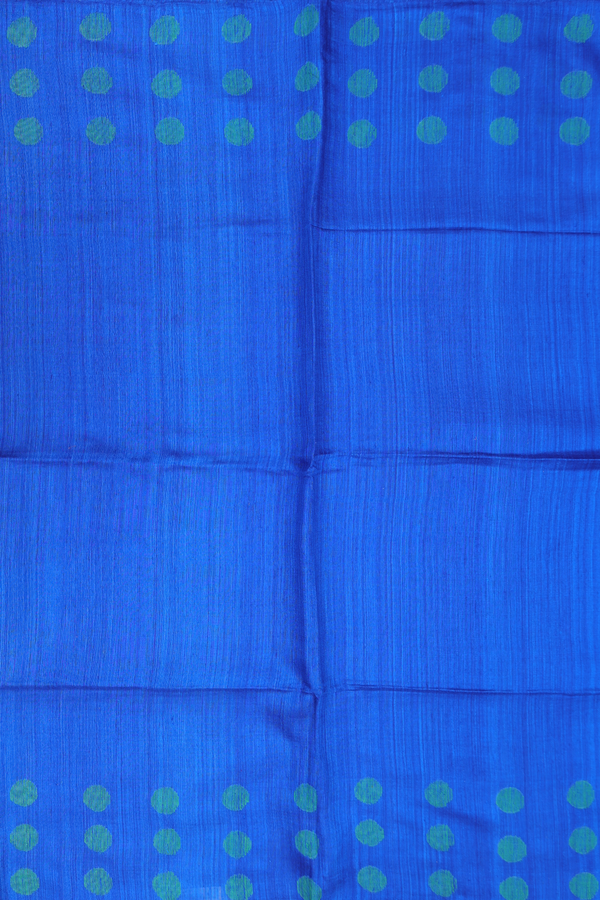 Bailu Silk Saree In Indigo Blue With Threadwork Border