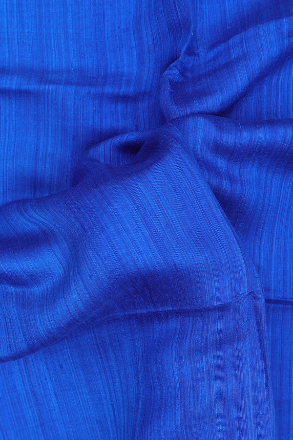 Bailu Silk Saree In Indigo Blue With Threadwork Border