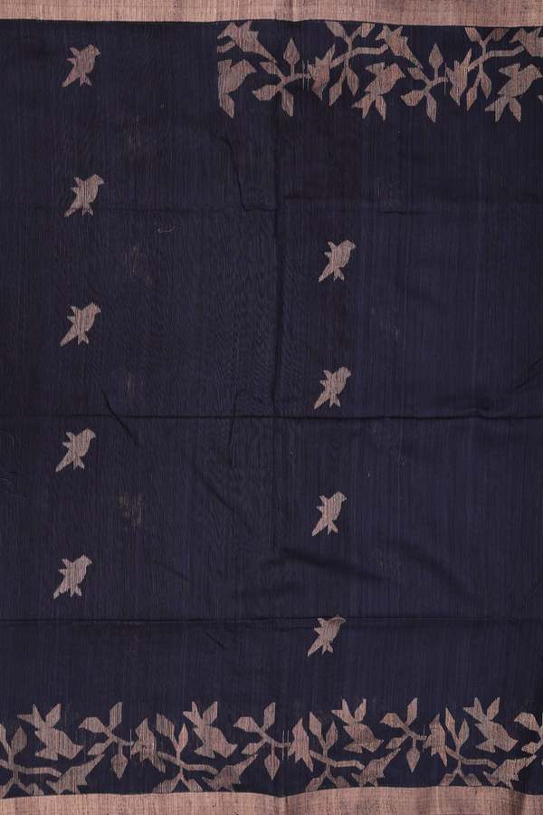 Bailu Silk Saree In Black With Zari Motifs
