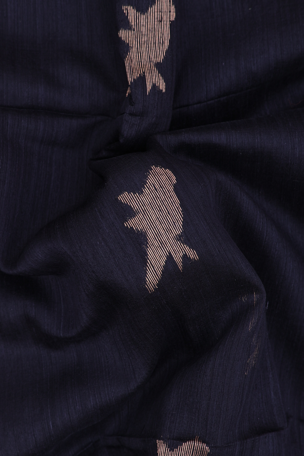 Bailu Silk Saree In Black With Zari Motifs