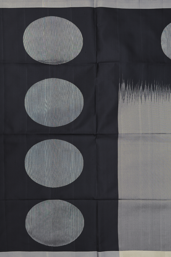 Soft Silk Saree In Elephant Grey With Contrast Border