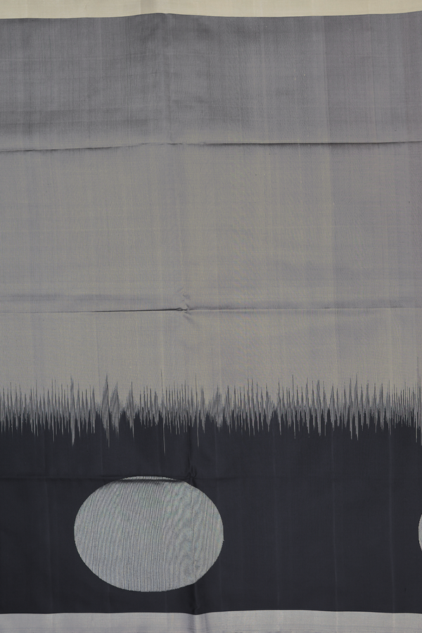 Soft Silk Saree In Elephant Grey With Contrast Border
