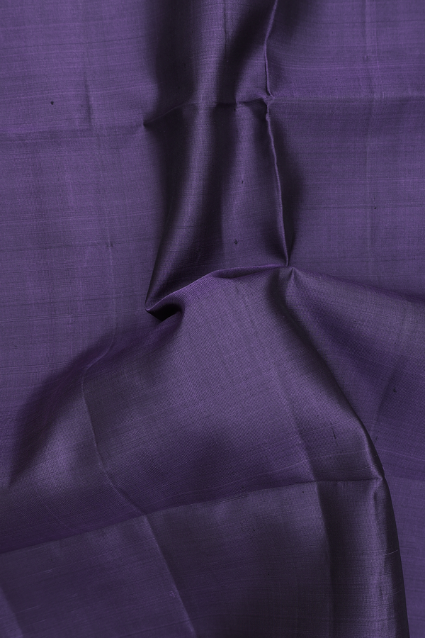 Soft Silk Saree In Indigo Violet With Checks Border