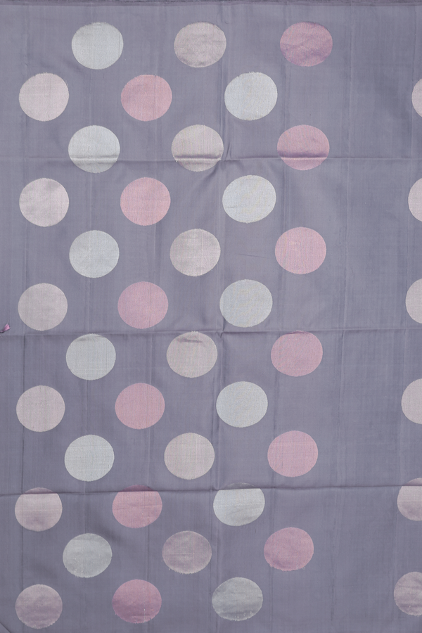 Soft Silk Saree In Grey With Circle Motifs