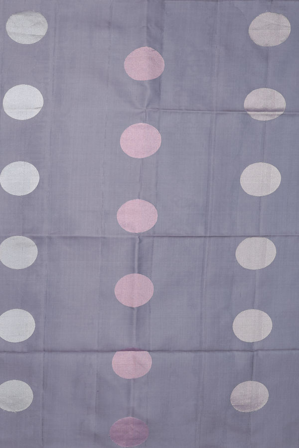 Soft Silk Saree In Grey With Circle Motifs