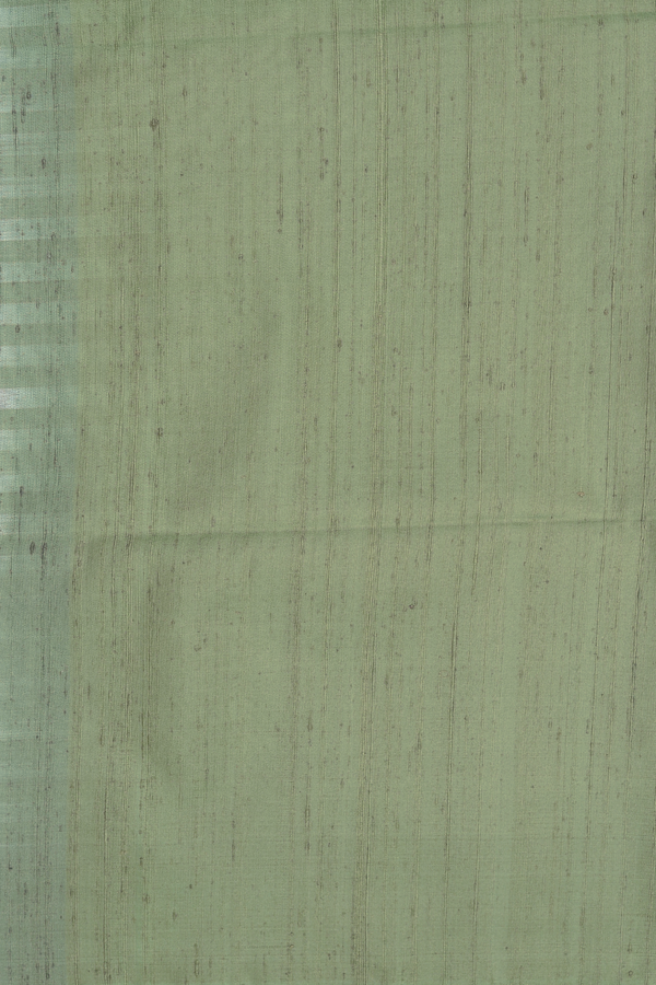 Soft Silk Saree In Sage Green With Circle Motifs