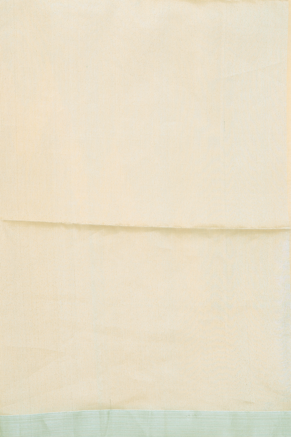 Soft Silk Saree In Cream Color With Temple Border