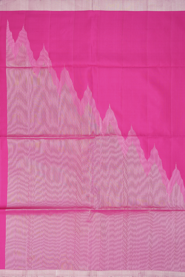 Soft Silk Saree In Rani Pink With Temple Border