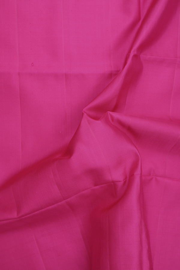 Soft Silk Saree In Rani Pink With Temple Border