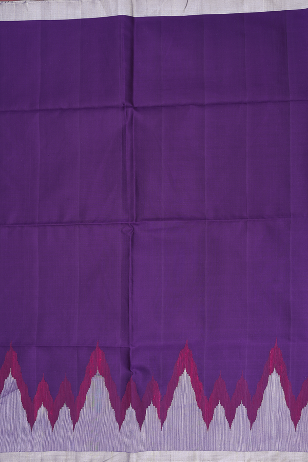 Soft Silk Saree In Royal Purple With Temple Border