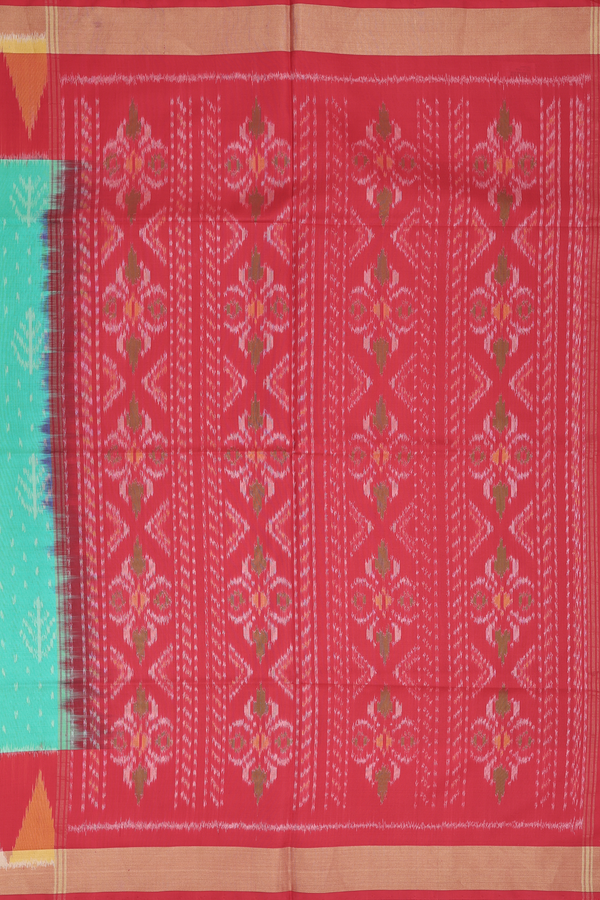 Soft Silk Saree In Green With Printed Design