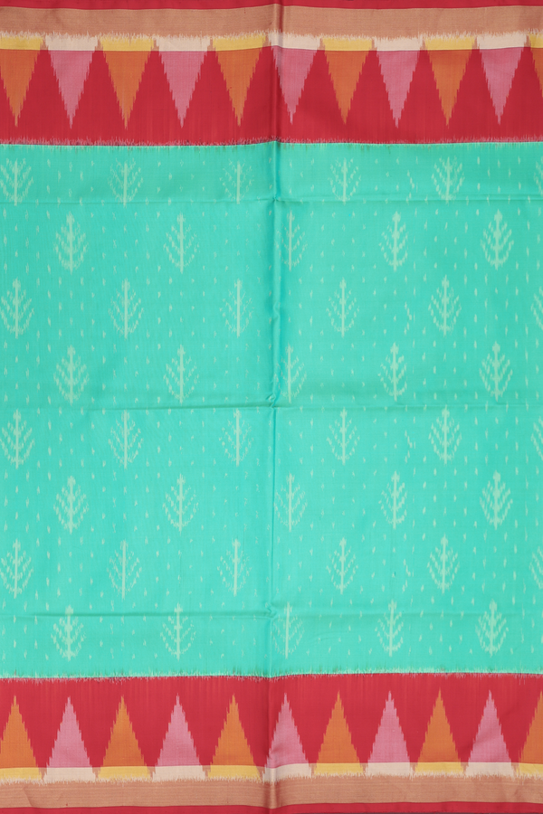 Soft Silk Saree In Green With Printed Design