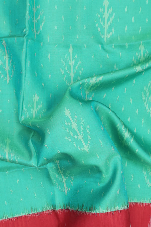 Soft Silk Saree In Green With Printed Design