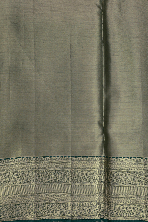 Kanchipuram Silk Saree In Tissue Green With Diamond Buttas