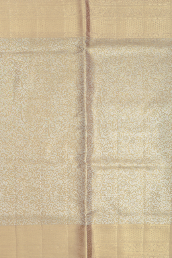 Kanchipuram Silk Saree In Tissue Gold With Floral Design