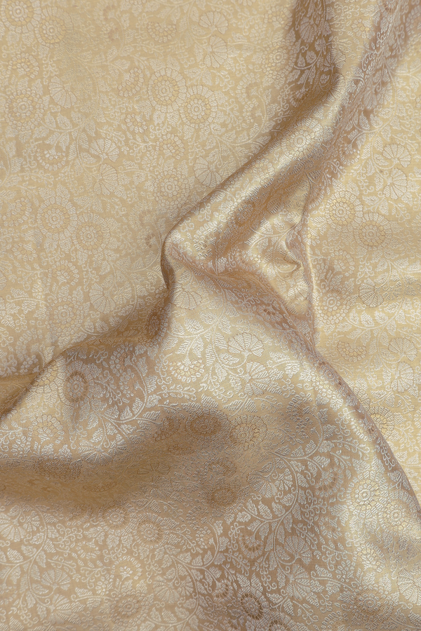 Kanchipuram Silk Saree In Tissue Gold With Floral Design