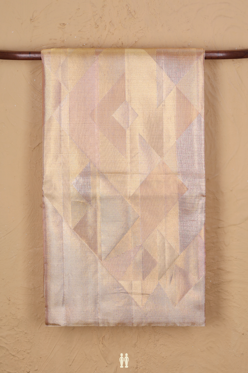 Kanchipuram Silk Saree In Gold Tissue With Triangle Design