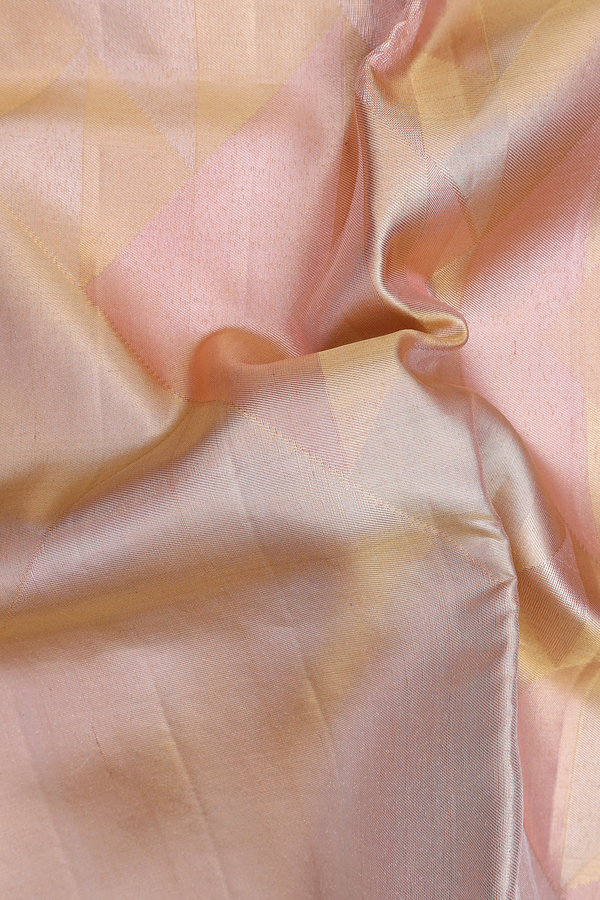 Kanchipuram Silk Saree In Gold Tissue With Triangle Design