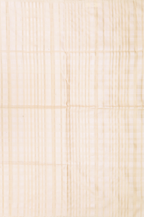 Soft Silk Saree In Cream Color With Stripes Design