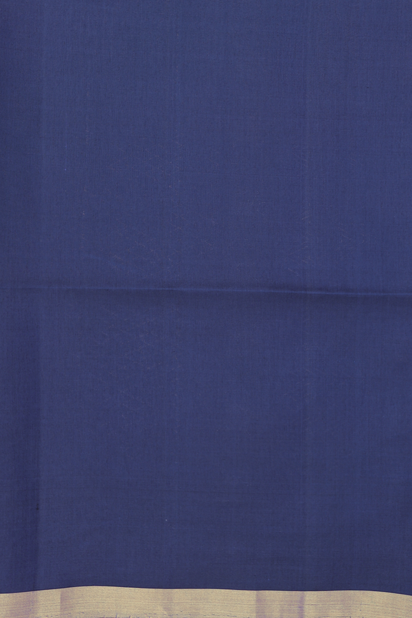 Soft Silk Saree In Shades Of Blue Along Stripes With Buttas