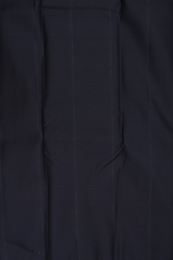 Kanchipuram Silk Saree In Black With Rising Border