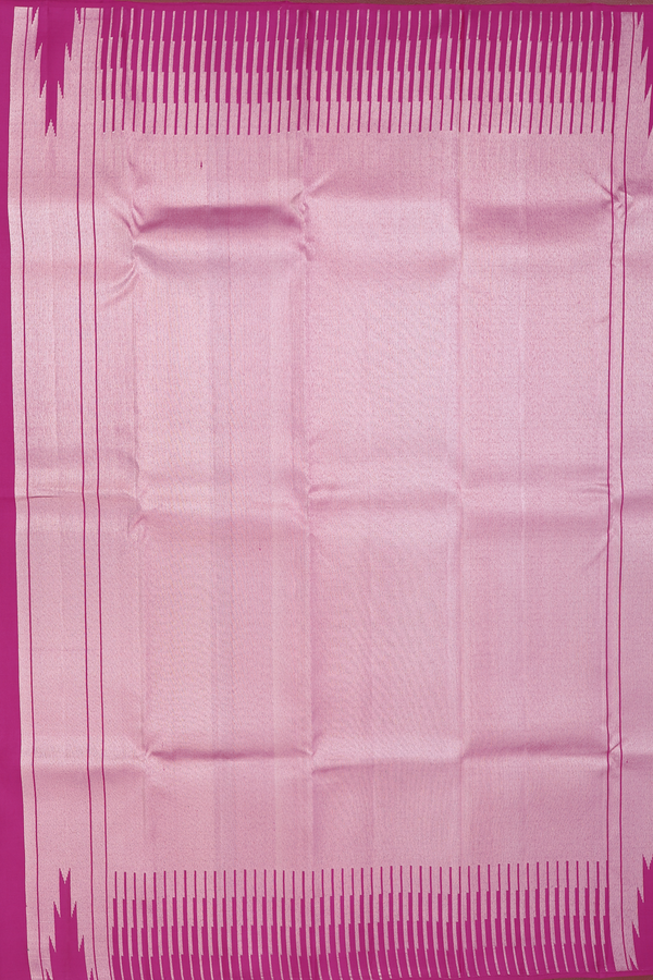 Kanchipuram Silk Saree In Magenta With Rising Border