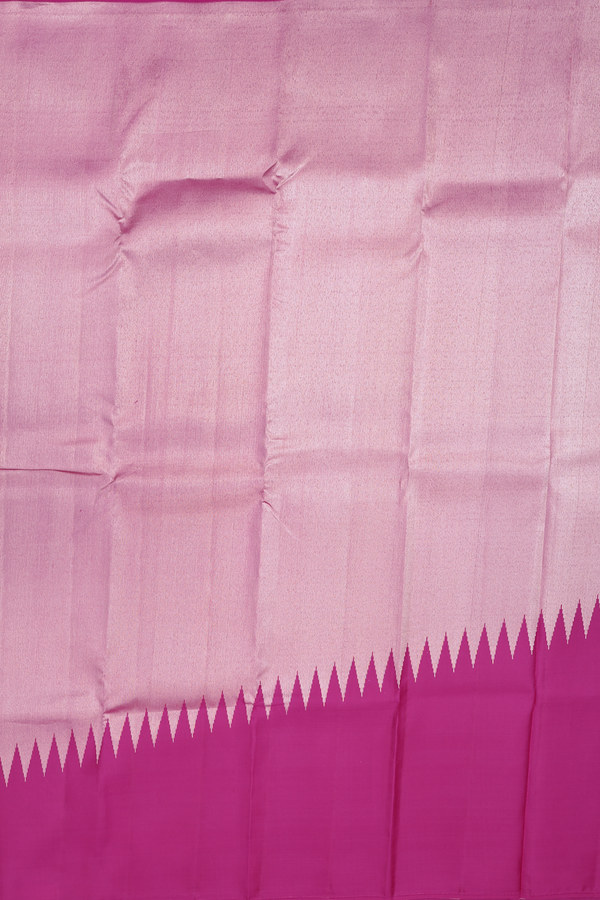 Kanchipuram Silk Saree In Magenta With Rising Border