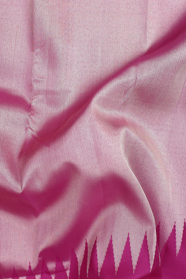 Kanchipuram Silk Saree In Magenta With Rising Border