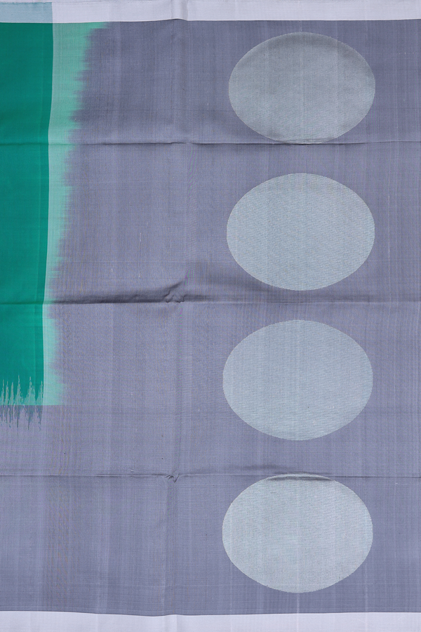 Soft Silk Saree In Plain Green With Contrast Border