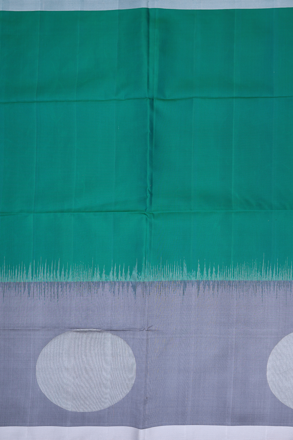 Soft Silk Saree In Plain Green With Contrast Border