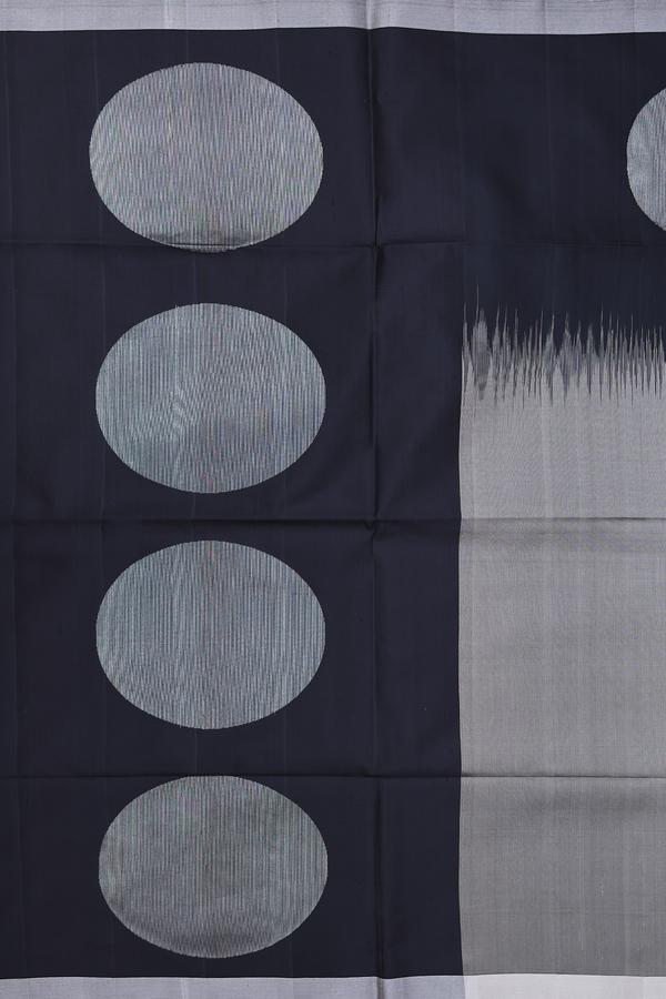 Soft Silk Saree In Elephant Grey With Contrast Border