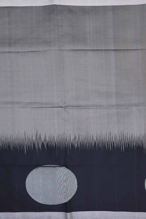 Soft Silk Saree In Elephant Grey With Contrast Border