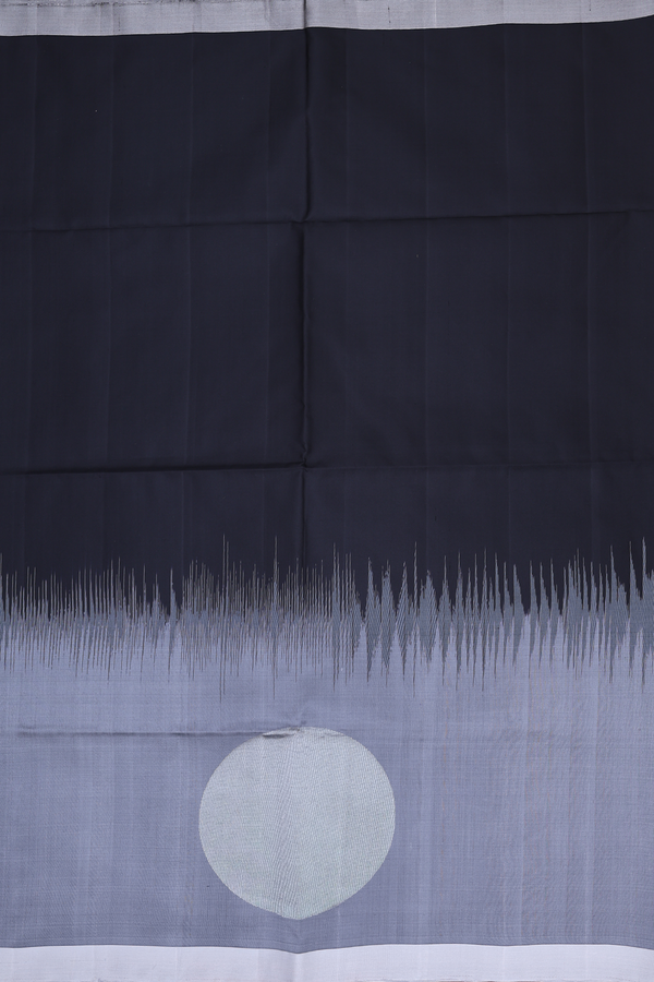Soft Silk Saree In Plain Black With Contrast Border