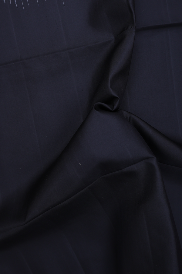 Soft Silk Saree In Plain Black With Contrast Border