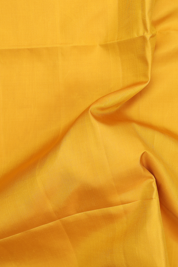 Soft Silk Saree In Plain Yellow With Contrast Border