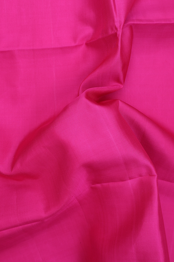 Soft Silk Saree In Plain Rani Pink With Contrast Border