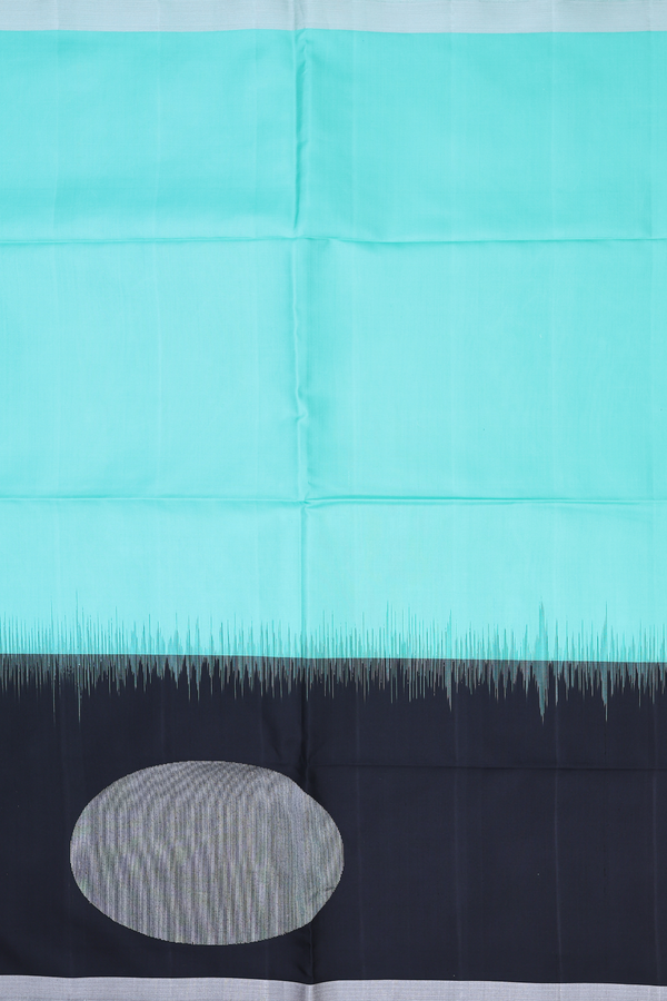 Soft Silk Saree In Plain Mint Green With Contrast Border
