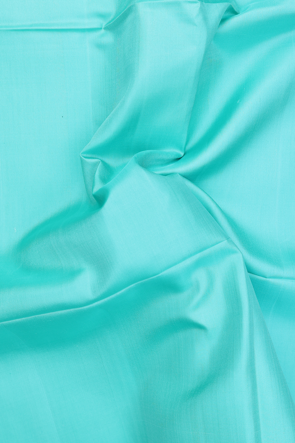 Soft Silk Saree In Plain Mint Green With Contrast Border