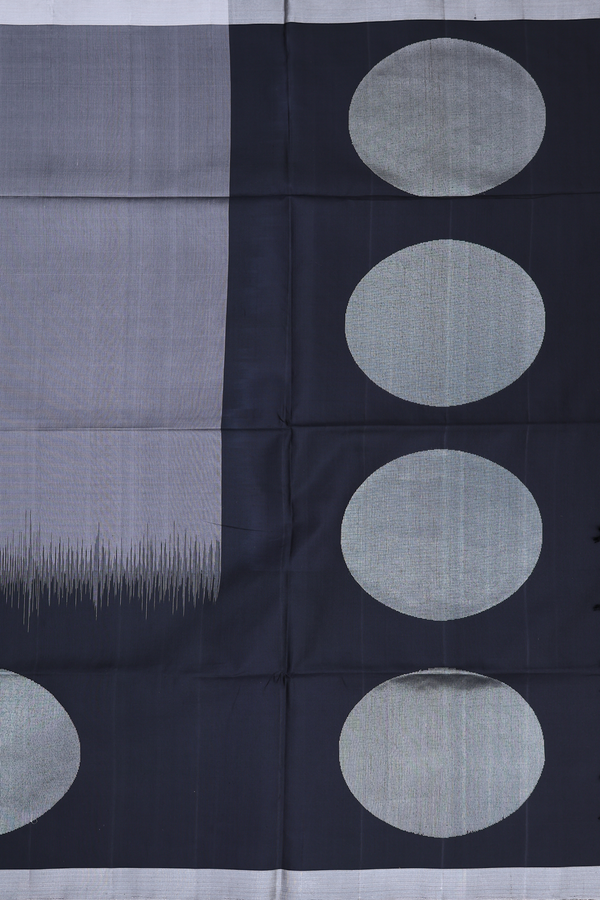 Soft Silk Saree In Plain Grey With Contrast Border