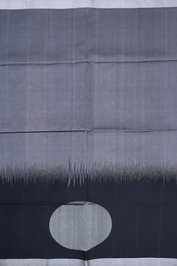 Soft Silk Saree In Plain Grey With Contrast Border