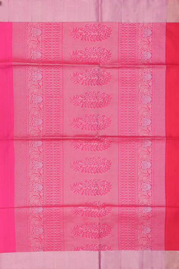 Soft Silk Saree In Chilli Red With Birds Motifs