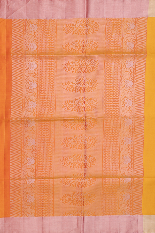 Soft Silk Saree In Yellow With Birds Motifs