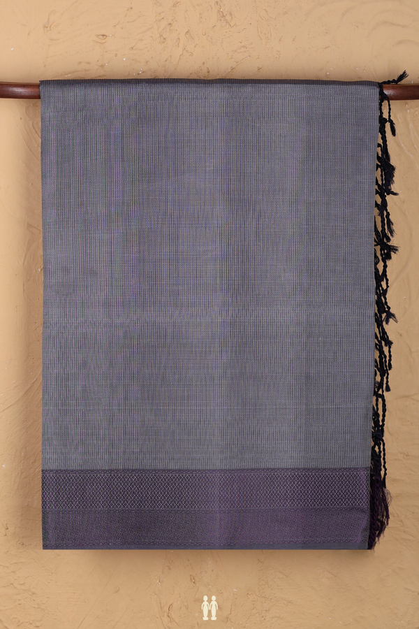 Soft Silk Saree In Grey With Stripes Design